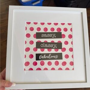 Sassy Classy Fabulous Pink Polka Dot Wall Art
